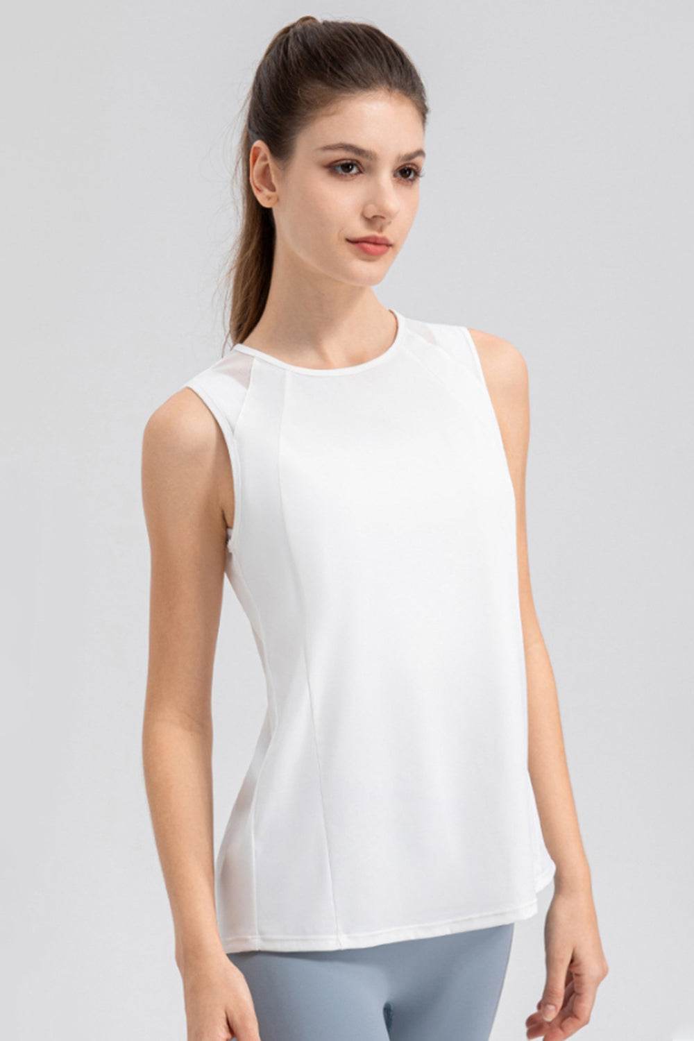 Round Neck Wide strap Active Tank - Hovatok