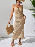 Openwork Scoop Neck Cover-Up Dress - Hovatok
