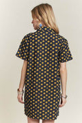 ADORA Floral Button-Up Mini Denim Dress - Hovatok