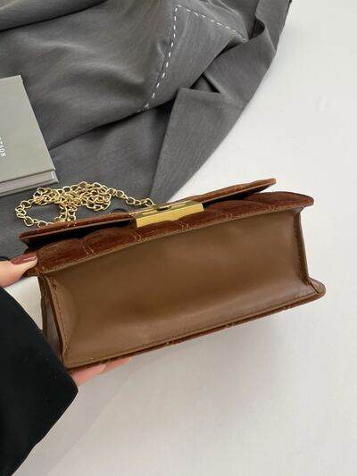Solid Color Chain Shoulder Bag - Hovatok