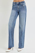 RISEN Full Size High Rise Straight Leg Jeans with Pockets - Hovatok