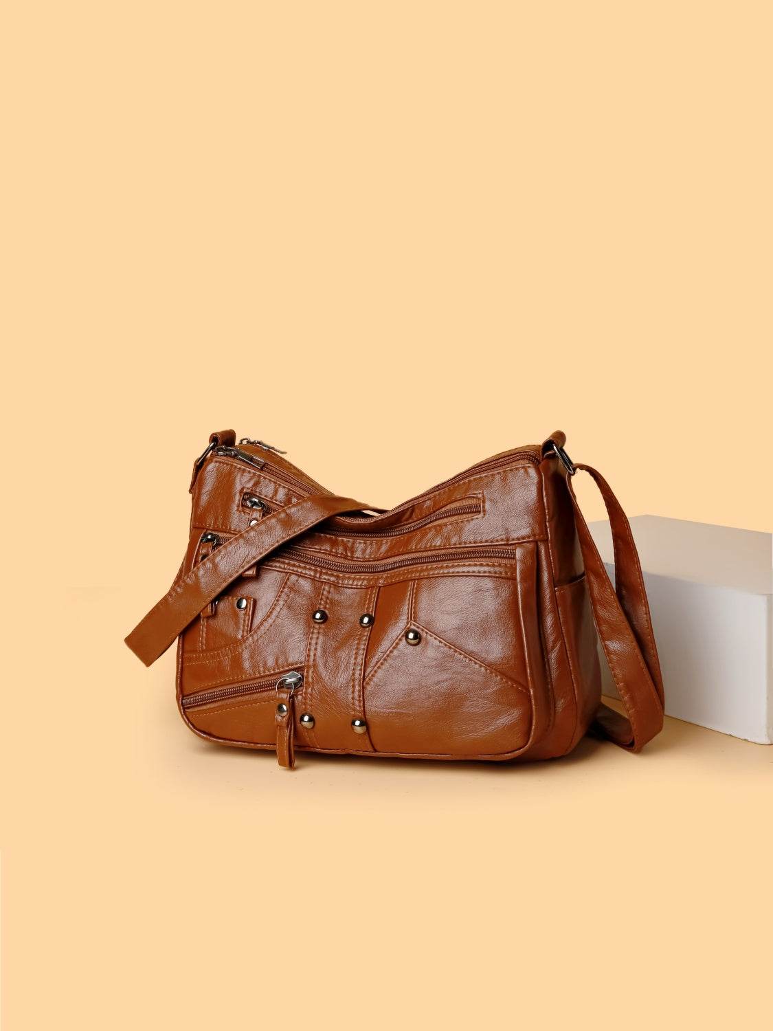 PU Leather Adjustable Strap Shoulder Bag - Hovatok