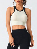 Contrast Trim Round Neck Active Tank - Hovatok