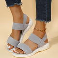 Rubber Open Toe Low Heel Sandals - Hovatok