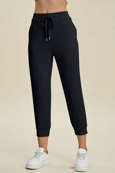Basic Bae Full Size Air Scuba Drawstring High Waist Cropped Pants - Hovatok