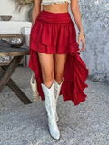 Devine High-Low Ruched Layered Skirt - Hovatok
