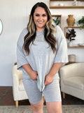Basic Bae Bamboo Full Size Round Neck Drop Shoulder T-Shirt and Shorts Set - Hovatok