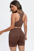3 Piece Washed Square Neck Wide Strap Active Set - Hovatok