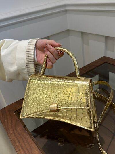 Solid Color PU Leather Handbag - Hovatok