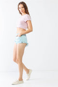 LITZ LA Distressed Ripped Denim Shorts - Hovatok