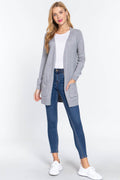 ACTIVE BASIC Open Front Long Sleeve Cardigan - Hovatok