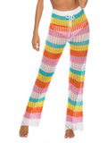 Cutout Contrast High Waist Swim Pants - Hovatok