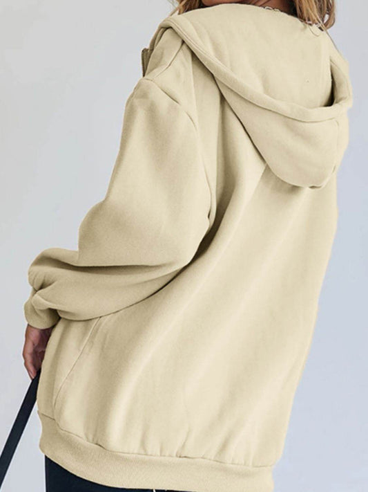 Zip-Up Drawstring Hoodie - Hovatok