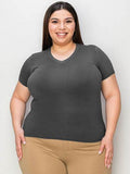 Basic Bae Full Size V-Neck High-Low T-Shirt - Hovatok