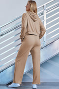 Drawstring Zip Up Hoodie and Pants Active Set - Hovatok