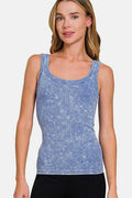 Zenana Ribbed Scoop Neck Tank - Hovatok