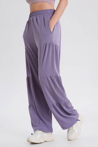 Basic Bae Drawstring Elastic Waist Ruched Joggers - Hovatok