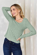Basic Bae Full Size Ribbed Long Sleeve T-Shirt - Hovatok