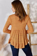 Hailey & Co Full Size V-Neck Flounce Sleeve Blouse - Hovatok