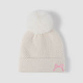 Thermal Bow Knit Hat with Pompom - Hovatok