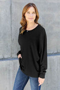 Double Take Full Size Round Neck Long Sleeve T-Shirt - Hovatok