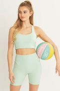 Love Tree High Waist Seam Detail Active Shorts - Hovatok