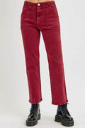 RISEN Full Size High Rise Straight Jeans with Patch Pockets - Hovatok