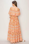 HYFVE Floral Off-Shoulder Tie Front Maxi Dress - Hovatok