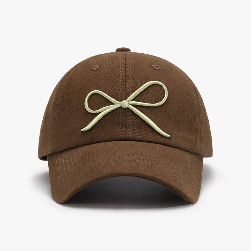 Bow Embroidered Cotton Baseball Cap - Hovatok