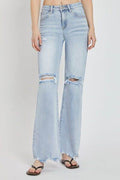 RISEN Full Size High Rise Distressed Wide Leg Jeans - Hovatok