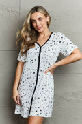 MOON NITE Quilted Quivers Button Down Sleepwear Dress - Hovatok