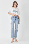 RISEN Distressed Slim Cropped Jeans - Hovatok