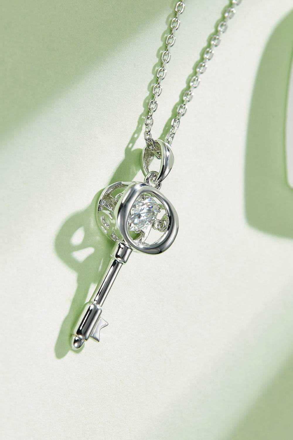 Adored Moissanite Key Pendant Necklace - Hovatok