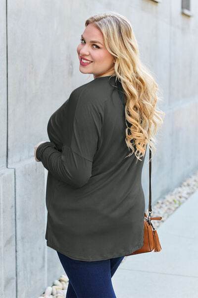 Basic Bae Full Size Round Neck Dropped Shoulder T-Shirt - Hovatok