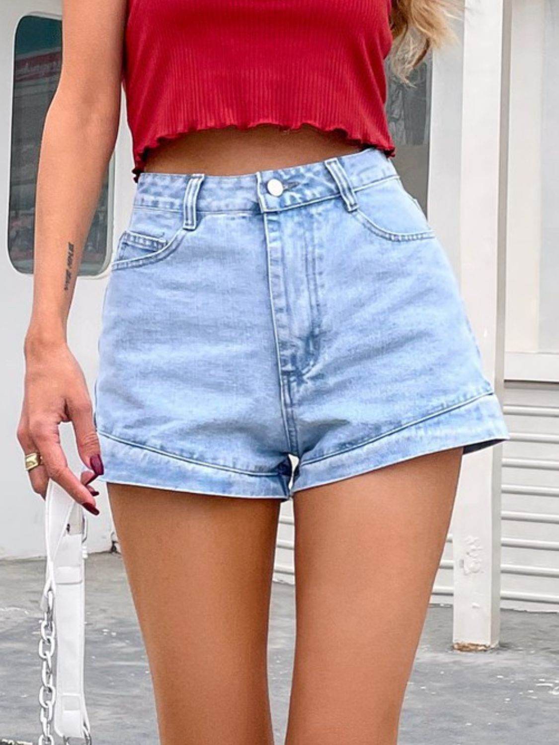 Denim Shorts with Pockets - Hovatok