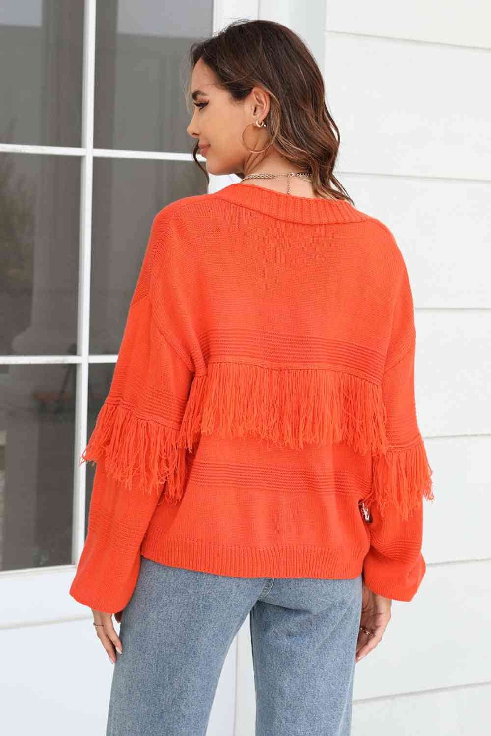 Angel Wings Fringe Trim Open Front Cardigan - Hovatok