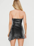 Slit Drawstring Sleeveless Wrap Dress - Hovatok