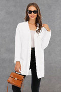 Angel Wings Pocketed Open Front Long Sleeve Cardigan - Hovatok