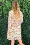 And The Why Floral Mock Neck Flounce Sleeve Dress - Hovatok