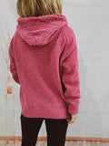 Drawstring Long Sleeve Hooded Sweater - Hovatok