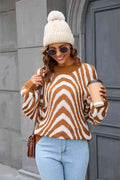 Angel Wings Printed Round Neck Long Sleeve Pullover Sweater - Hovatok