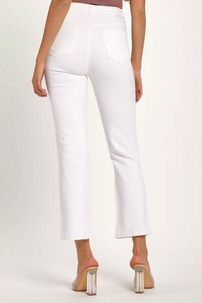RISEN Full Size Distressed Cropped Straight Jeans - Hovatok