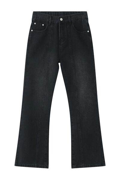 Casual Mid-Rise Elasticated Waistband Jeans - Hovatok