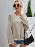 Angel Wings Boat Neck Dropped Shoulder Sweater - Hovatok