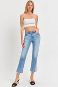 RISEN Full Size Low Rise Crop Slim Straight Jeans - Hovatok