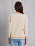 Round Neck Dropped Shoulder Sweatshirt - Hovatok