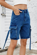 Washed Cargo Denim Shorts - Hovatok