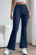 Basic Bae Full Size Ribbed High Waist Flare Pants - Hovatok