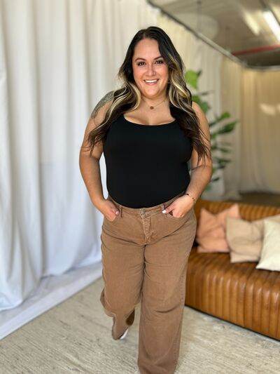 RFM Full Size High Rise Garment Dye Wide Leg Jeans - Hovatok