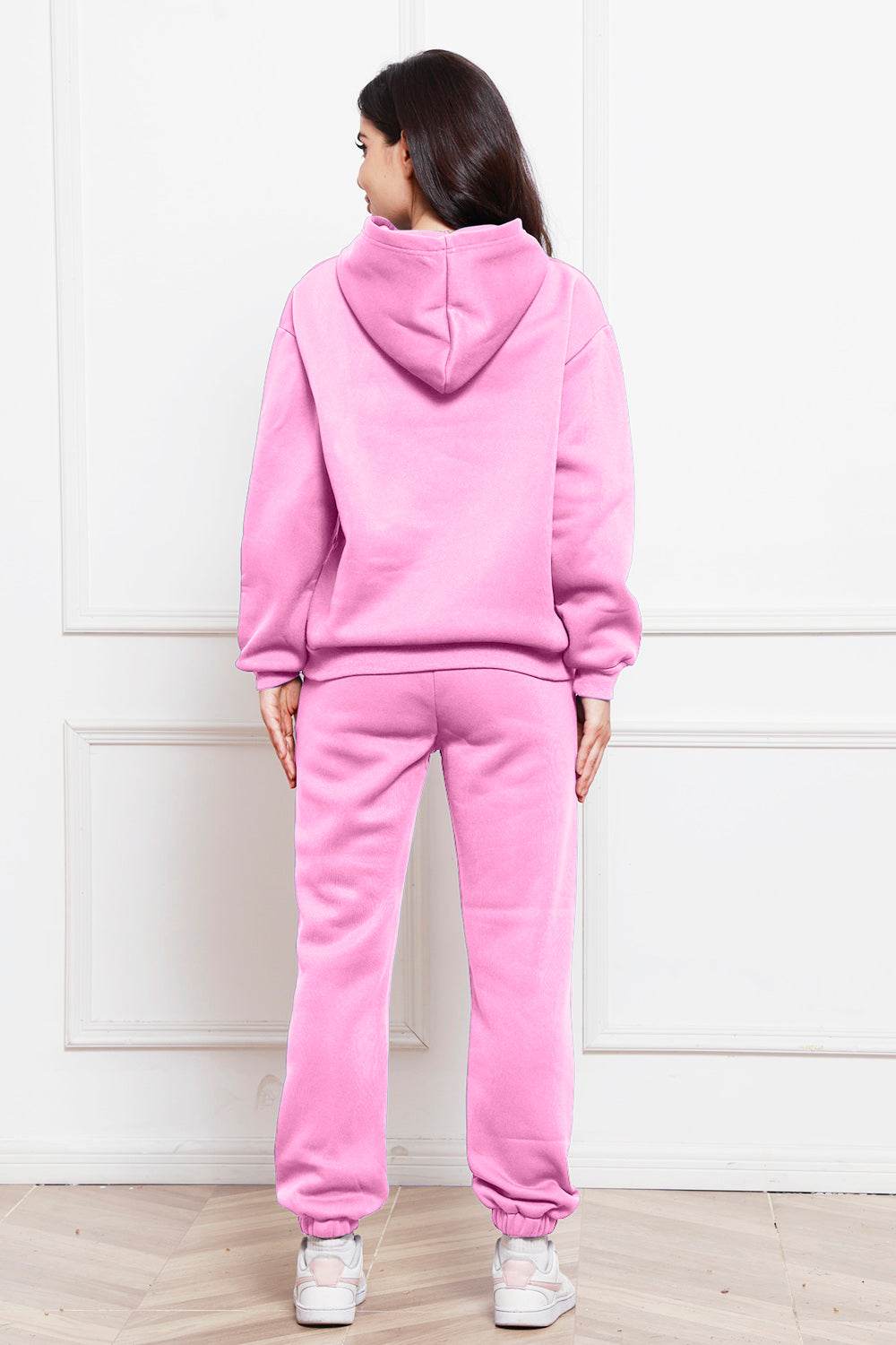 Drop Shoulder Long Sleeve Hoodie and Pants Set - Hovatok